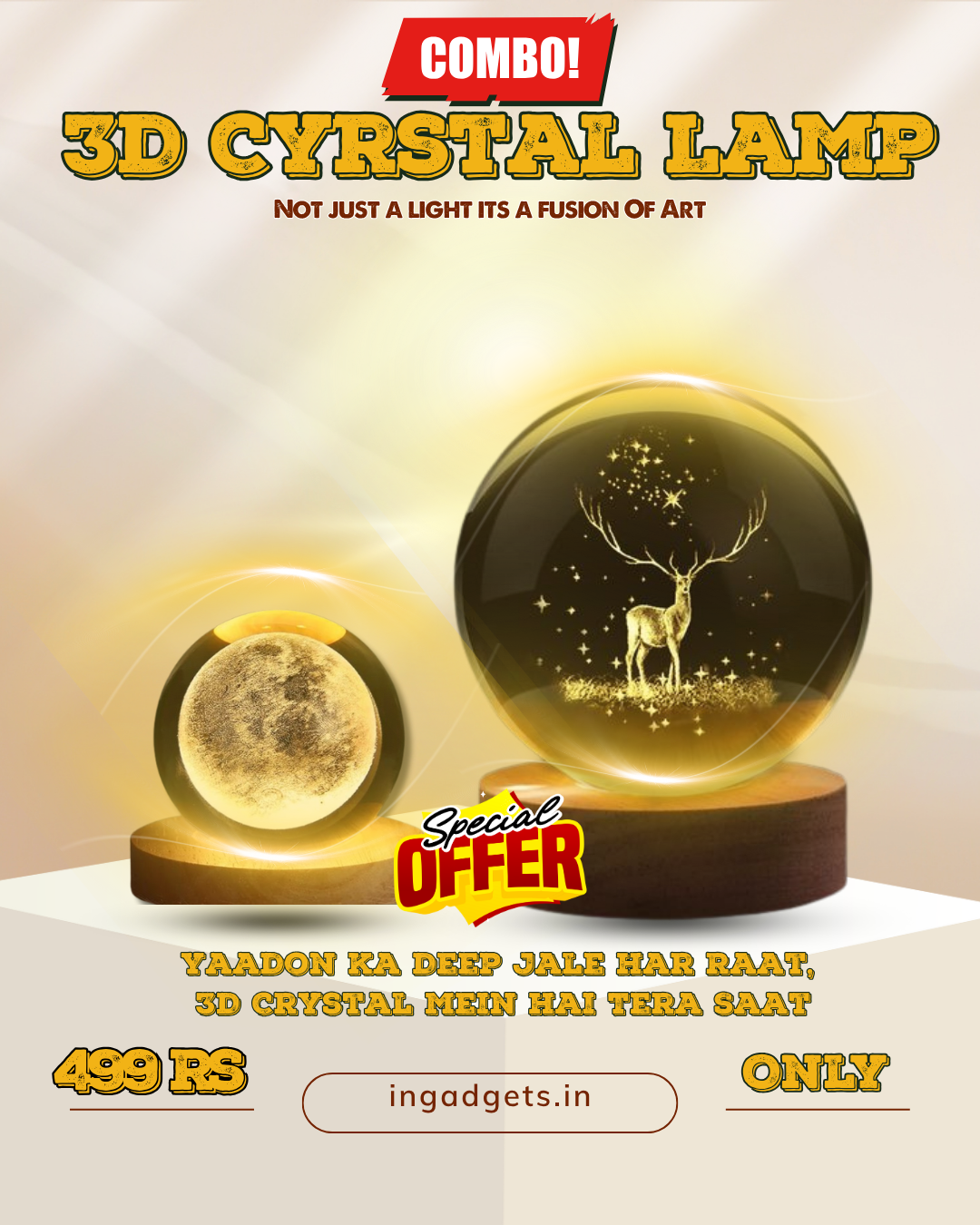 3D Crystal Ball™ Lamp 🌖