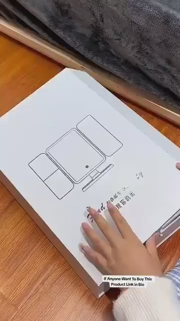 Trifold Makeup Mirror With Light 68 LED Vanity Mirrors 10X Magnifying 180 Rotation