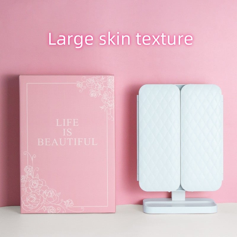 Trifold Makeup Mirror With Light 68 LED Vanity Mirrors 10X Magnifying 180 Rotation